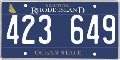 RI license plate 423649
