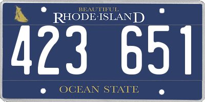 RI license plate 423651