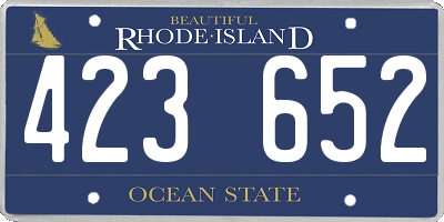 RI license plate 423652