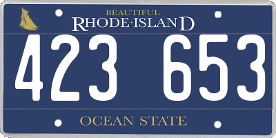 RI license plate 423653