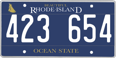 RI license plate 423654