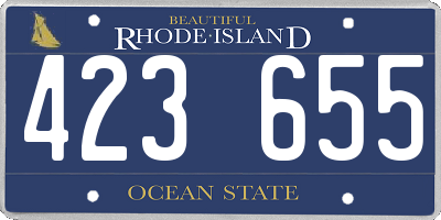 RI license plate 423655