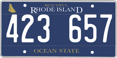 RI license plate 423657