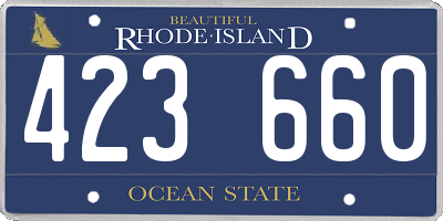 RI license plate 423660