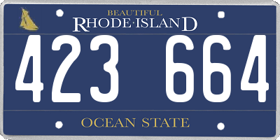 RI license plate 423664