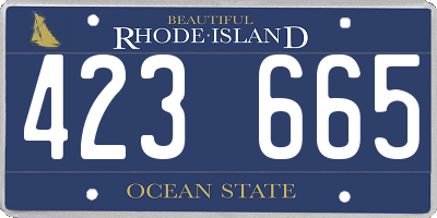 RI license plate 423665