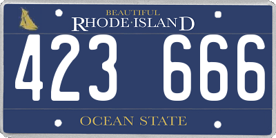 RI license plate 423666