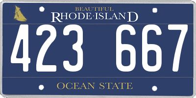 RI license plate 423667