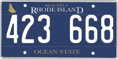 RI license plate 423668