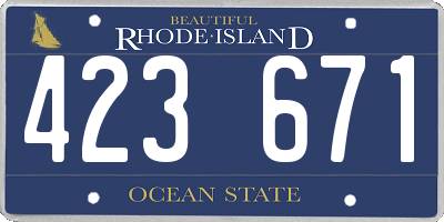 RI license plate 423671