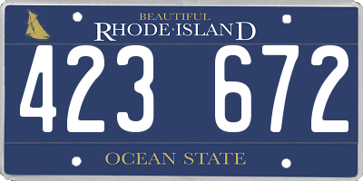 RI license plate 423672
