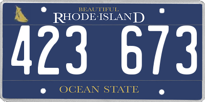 RI license plate 423673