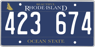 RI license plate 423674
