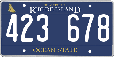 RI license plate 423678