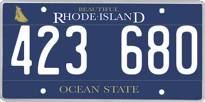 RI license plate 423680