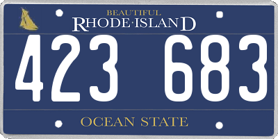 RI license plate 423683