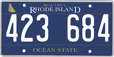 RI license plate 423684