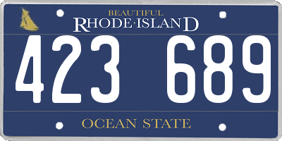 RI license plate 423689