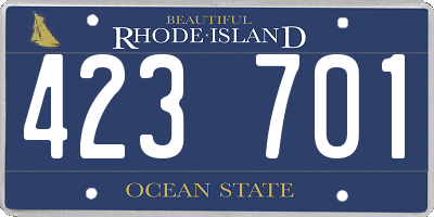RI license plate 423701