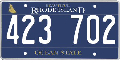 RI license plate 423702