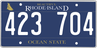 RI license plate 423704