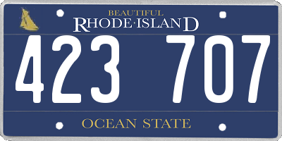 RI license plate 423707