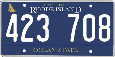 RI license plate 423708
