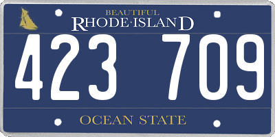 RI license plate 423709