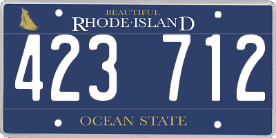 RI license plate 423712