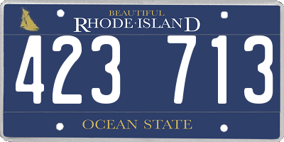 RI license plate 423713