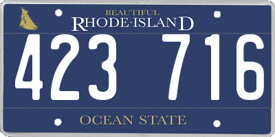 RI license plate 423716