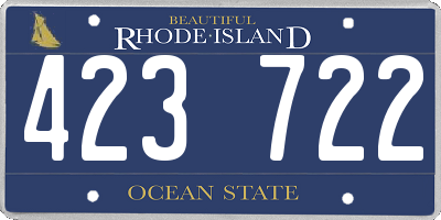 RI license plate 423722