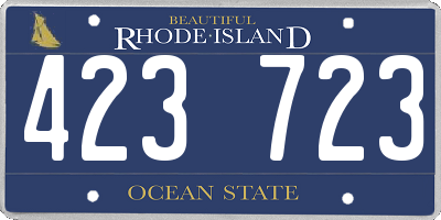 RI license plate 423723