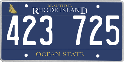 RI license plate 423725