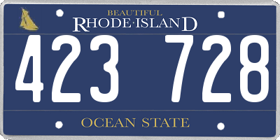 RI license plate 423728