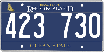 RI license plate 423730