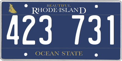 RI license plate 423731