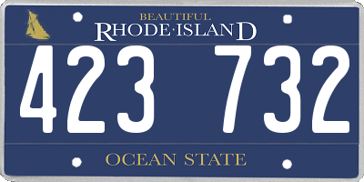 RI license plate 423732