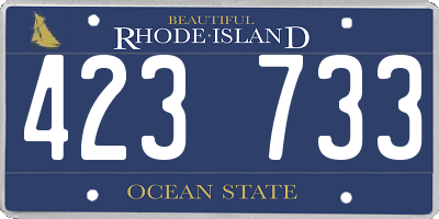 RI license plate 423733