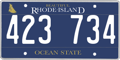 RI license plate 423734