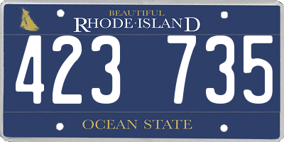 RI license plate 423735