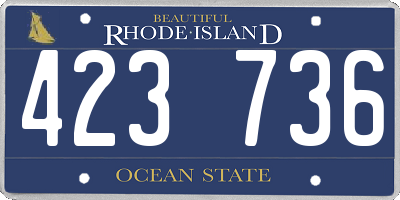 RI license plate 423736