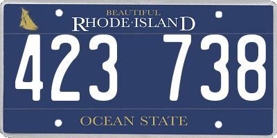 RI license plate 423738