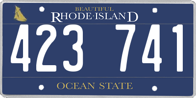 RI license plate 423741
