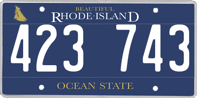 RI license plate 423743