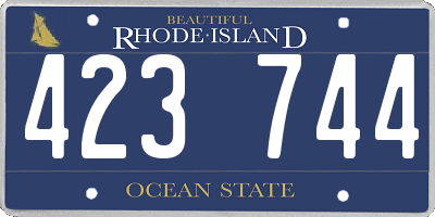 RI license plate 423744