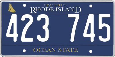 RI license plate 423745