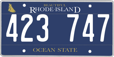 RI license plate 423747