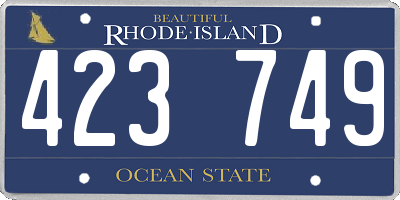 RI license plate 423749