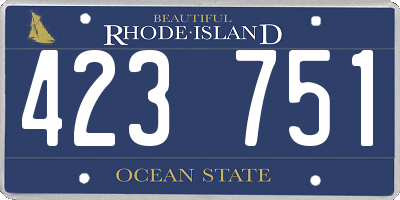 RI license plate 423751
